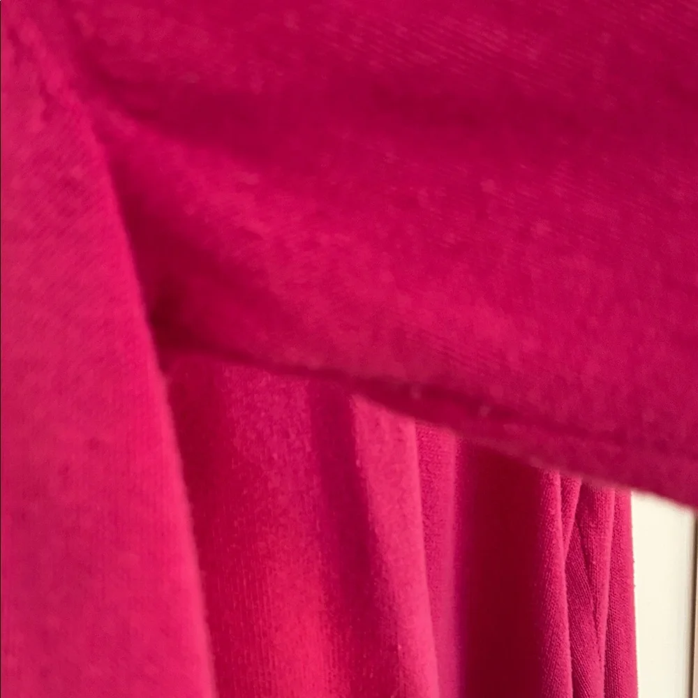 J. Crew Women's Crewneck Sweater in Hot Pink with Ruffle Sleeve XL